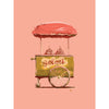 stylish gelato cart art print in pinks