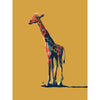 modern pop art giraffe art print in funky colors