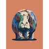 modern hippopotamus art print in funky colors