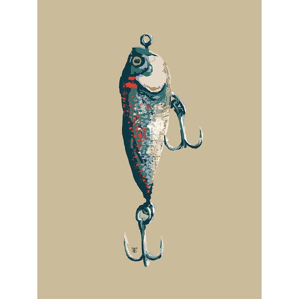 stylish art print of antique fishing lure