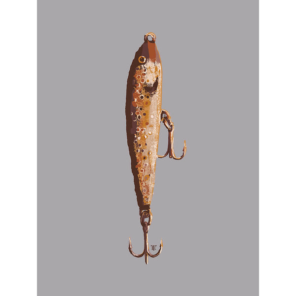 rustic contemporary fishing lure print