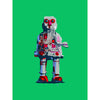 art print of retro robot in green and bright colors