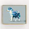 blue australian shepherd art print