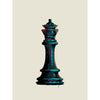 modern black chess queen art print