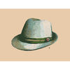 modern art print of men's straw beach hat