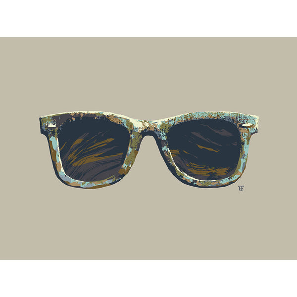 modern wayfarer sunglasses art print