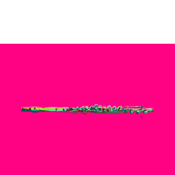 modern flute art print in bright colors