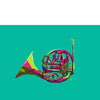 Colorful French horn art print