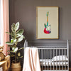 colorful electric guitar poster in kid's room