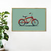 old fashioned kid's bicycle poster in boy's room