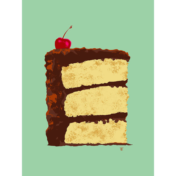 modern chocolate cake art print painting