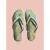 flip flop art in pink and green