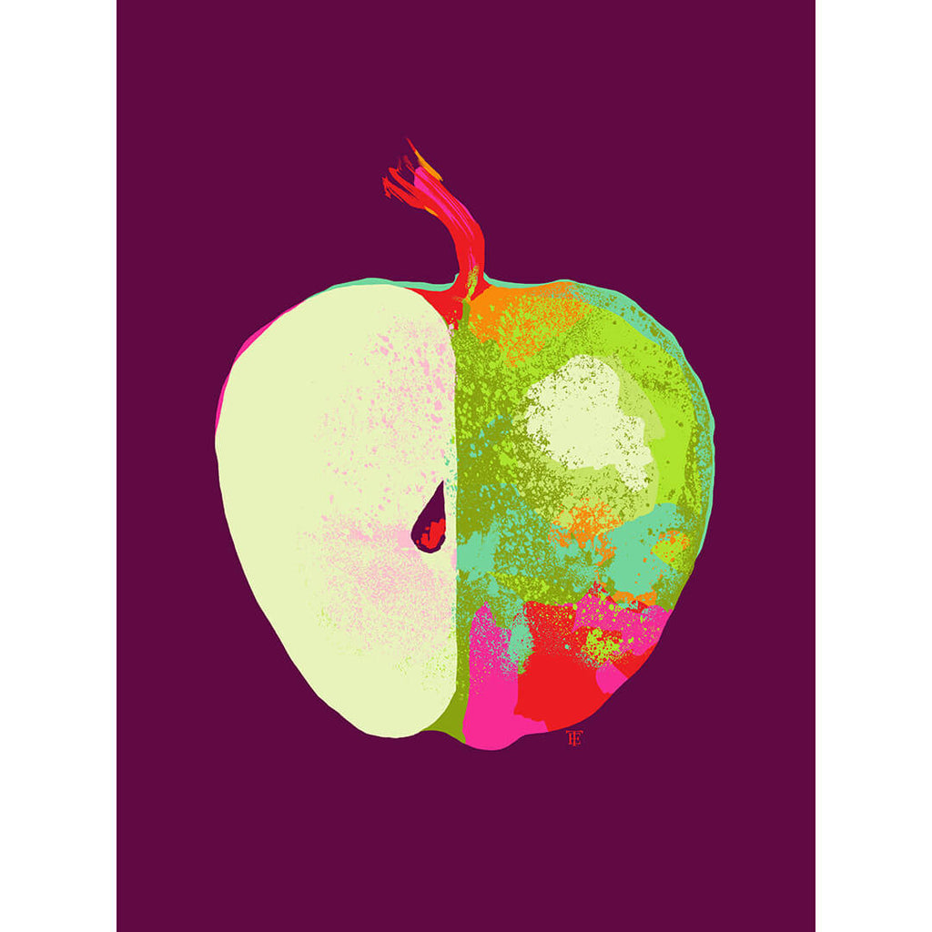colorful modern sliced apple art print