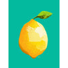 modern lemon art print in bright colors