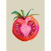 pop art sliced tomato art print in bright reds