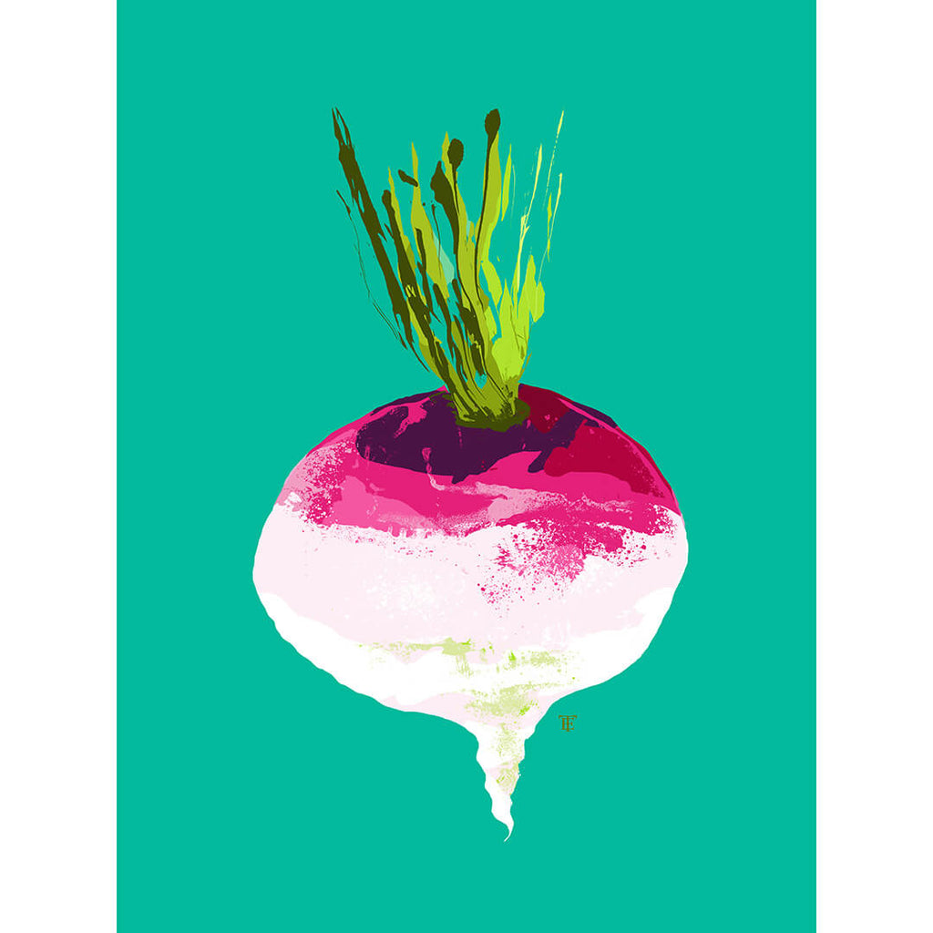 funky modern turnip art print