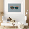 men's sunglasses art print in stylish home