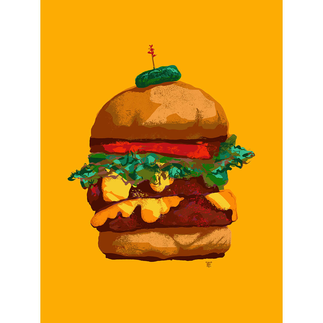 pop art hamburger