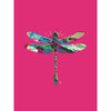 colorful pop art dragonfly art print in hot pink and green