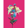 funky modern lily art print in hot pink