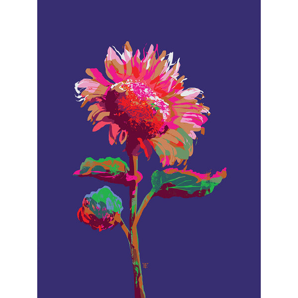 colorful pop art sunflower art print
