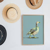 modern farmhouse goose art print - colorful blues, greens