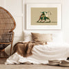 poster of charging bull in stylish bedroom