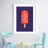 funky colorful ice pop art print in red and navy