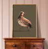 quail art print in stylish hunting lodge