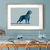 framed blue rottweiler art