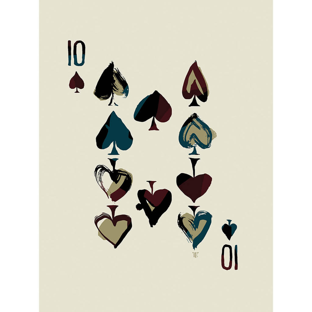 modern ten of spades playing card poster