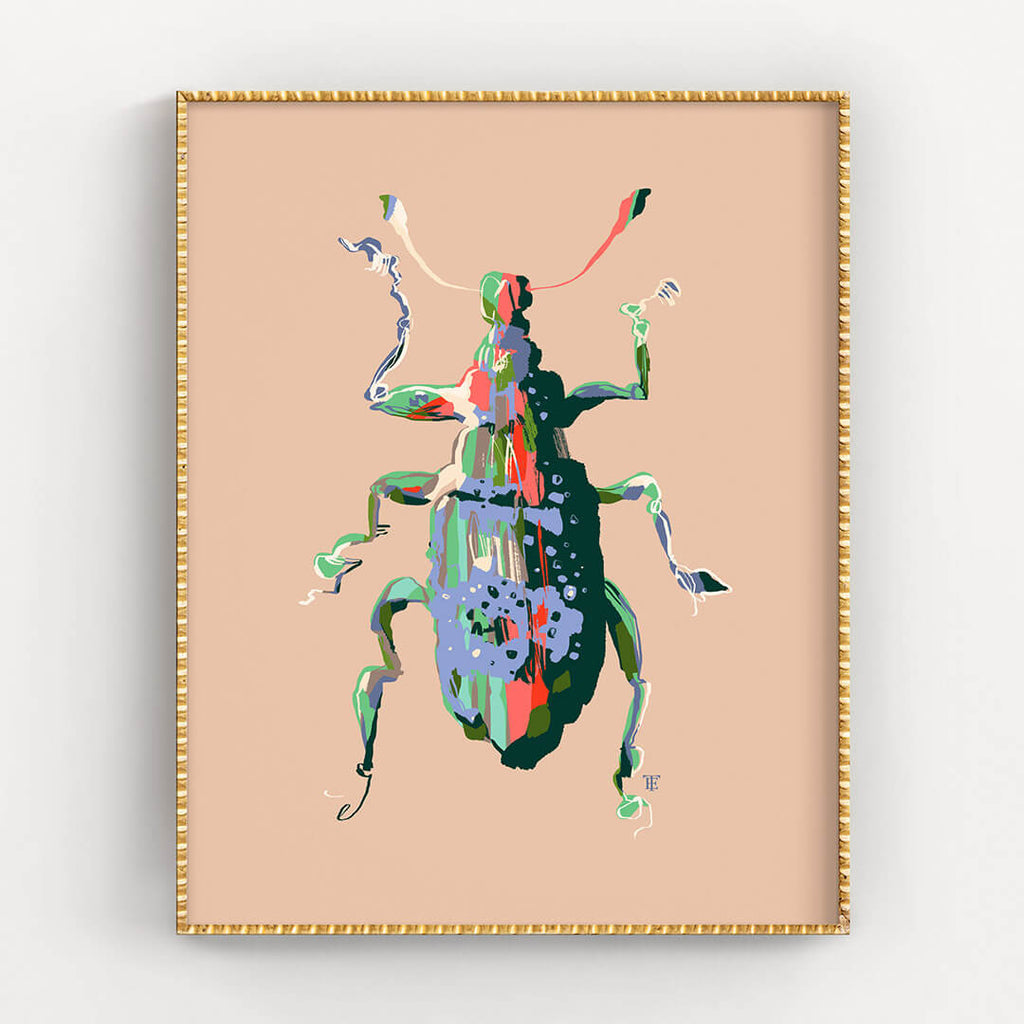 brightly colored beetle poster