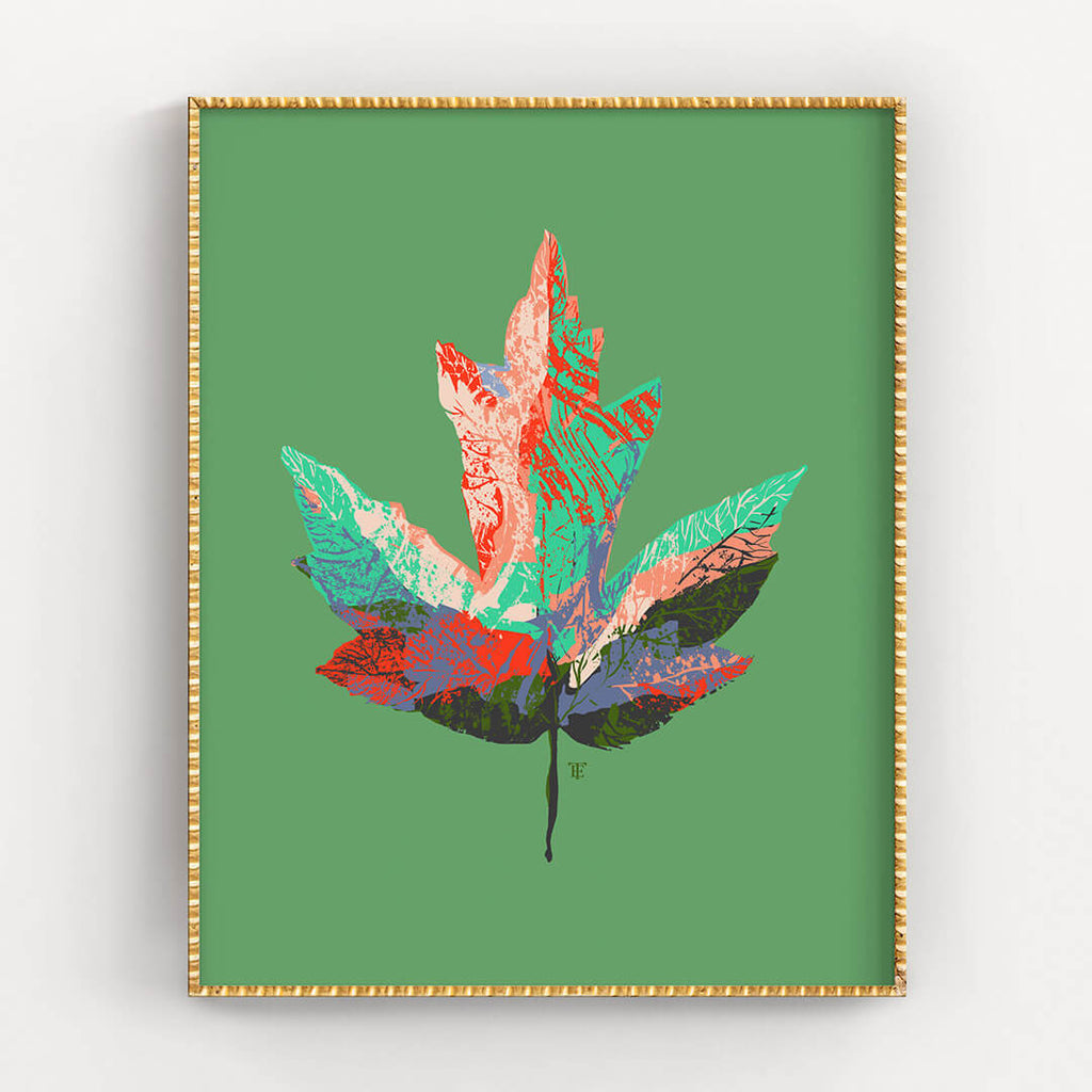 colorful maple leaf art print