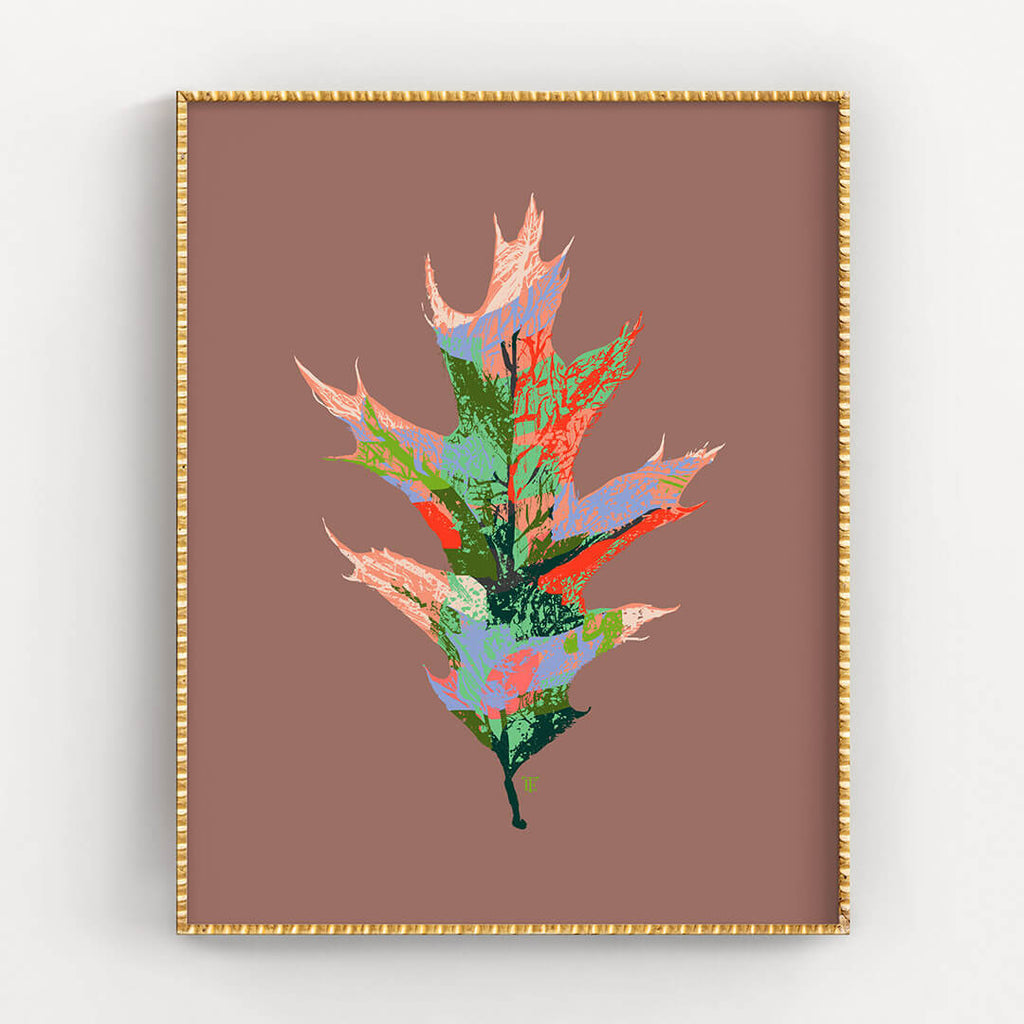 modern colorful oak leaf art