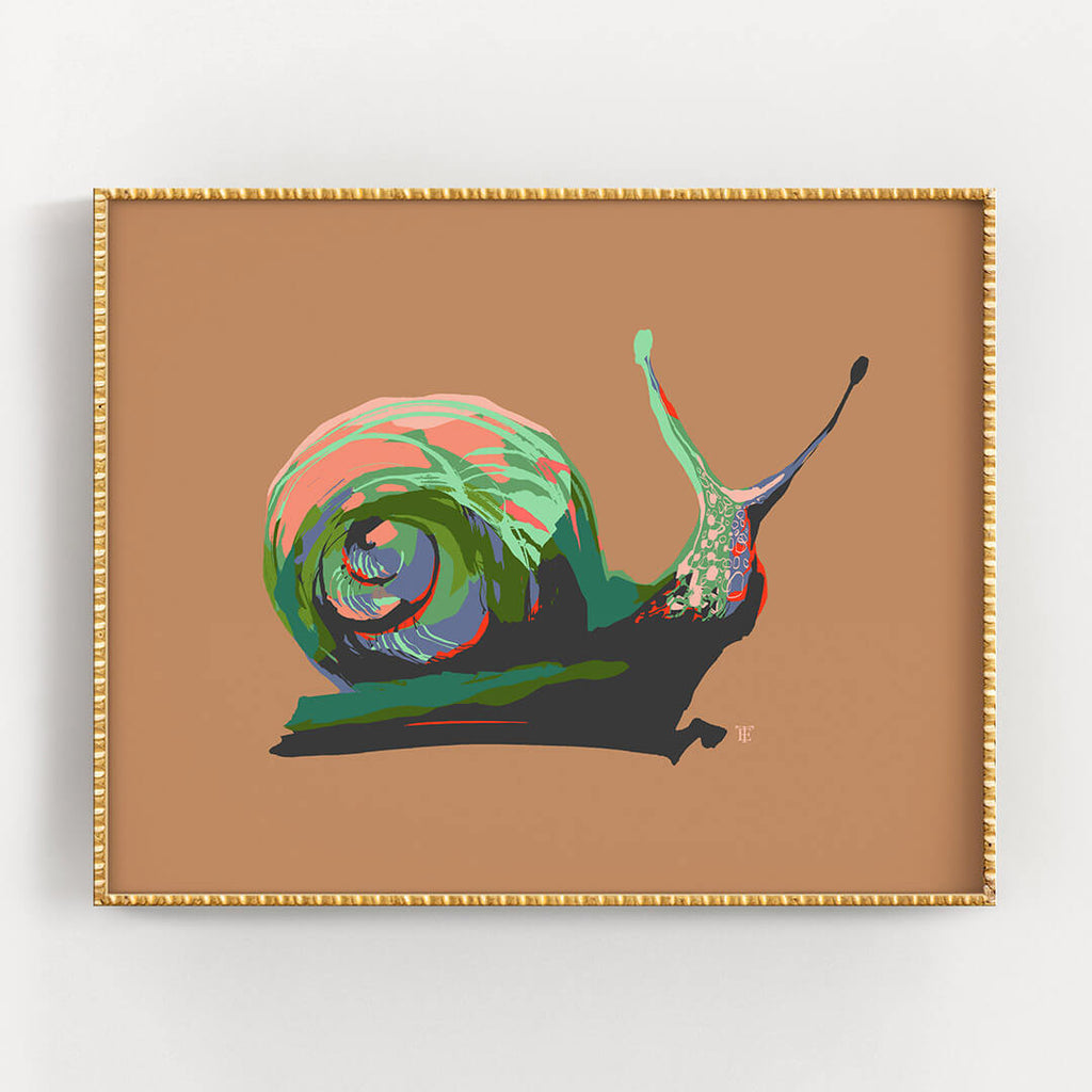 colorful snail art print poster