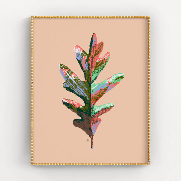 oak leaf poster in bright colors