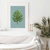 tropical leaf art in light modern home interior