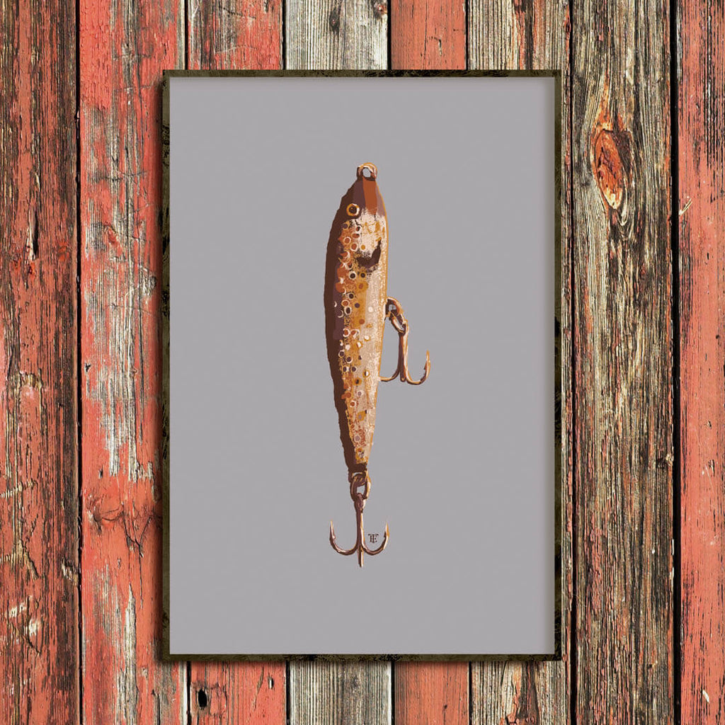 Old Fishing Lure Art Print  Rustic Contemporary Fishing Tackle Art – Elise  Thomason Print Studio