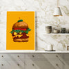 colorful cheeseburger art print painting