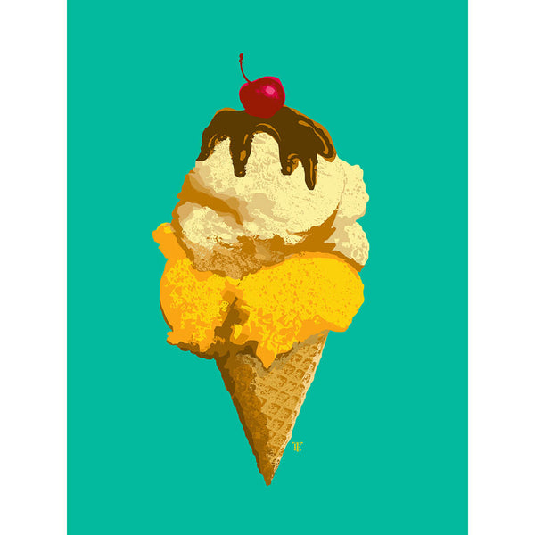 colorful pop art ice cream art print 