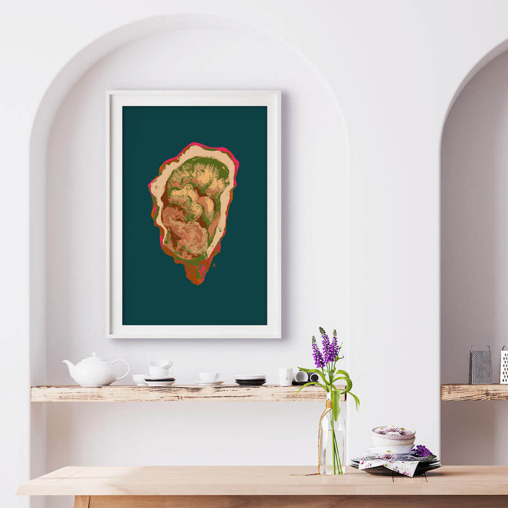 modern colorful raw oyster art print