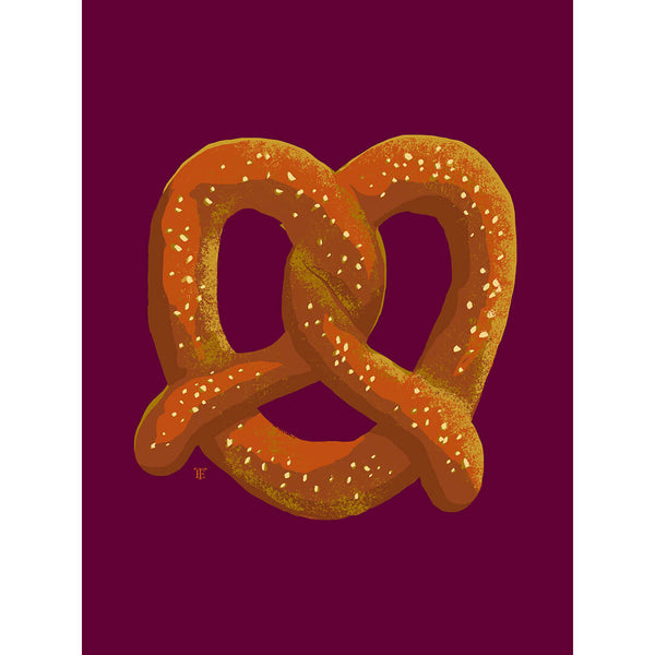 Pop art pretzel art print in bright colors
