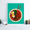 colorful ramen noodle bowl art print poster