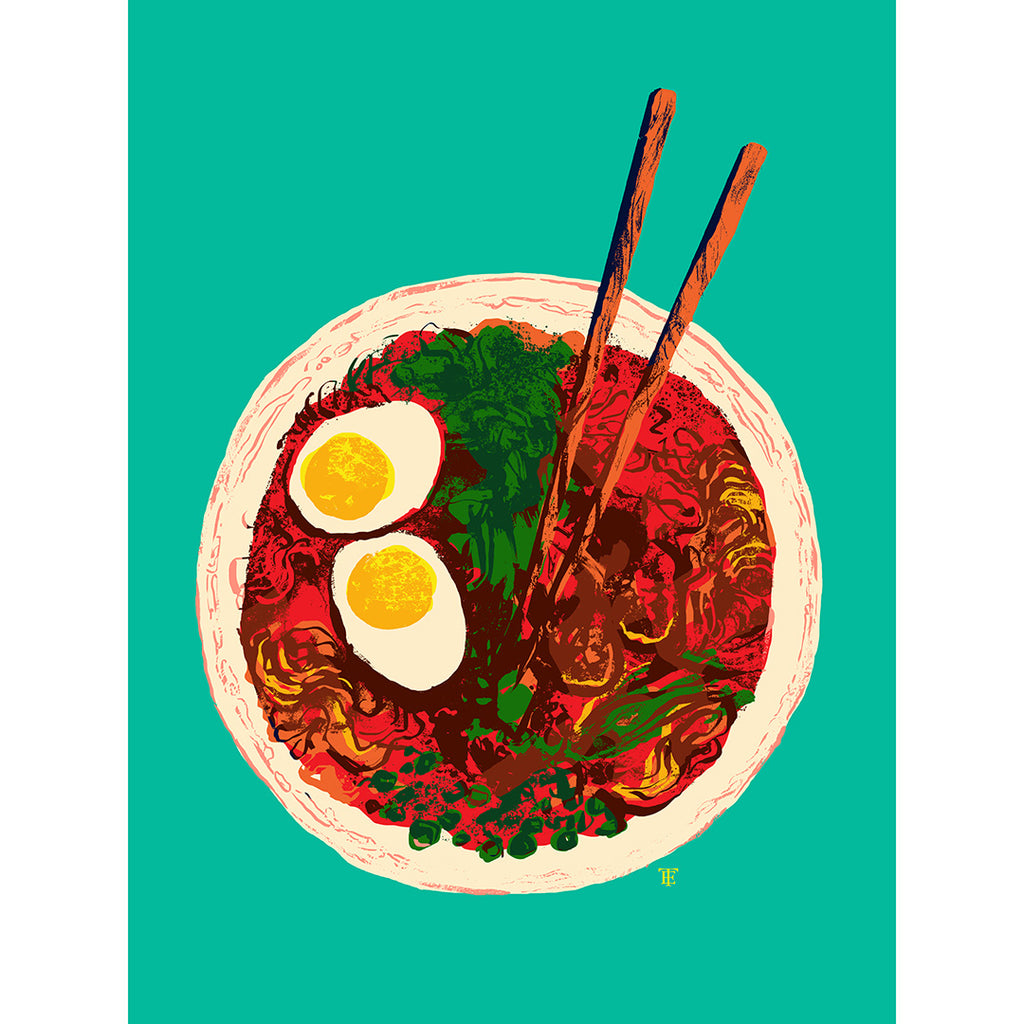 pop art ramen noodle bowl art print