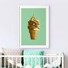 green ice cream art print in baby nursery