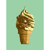 pop art ice cream art print in mint green and tan
