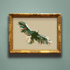 soaring bald eagle art print in gilded frame