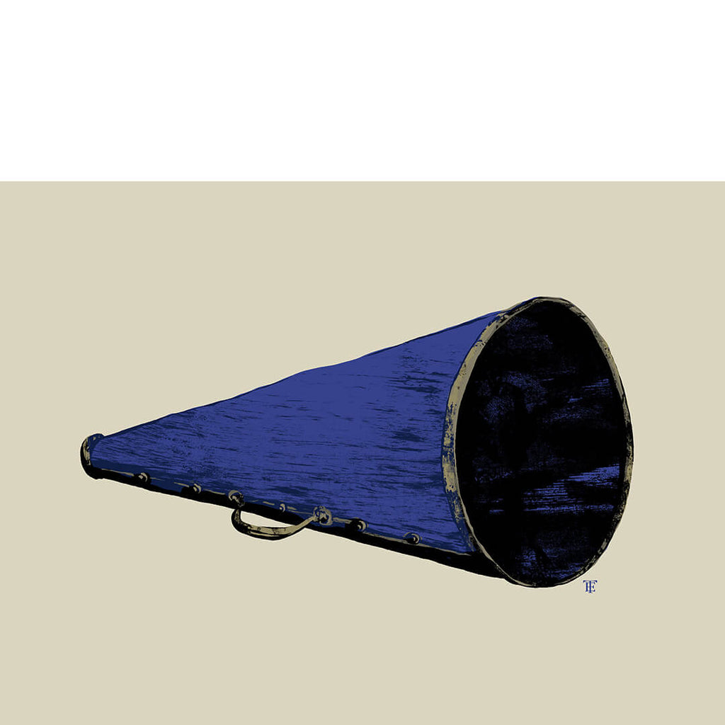 stylish cheerleading art blue megaphone