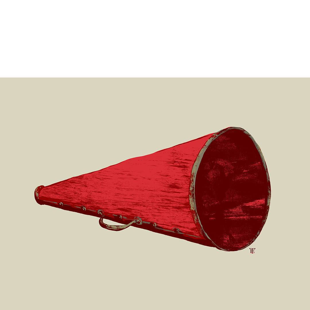 red cheerleading megaphone