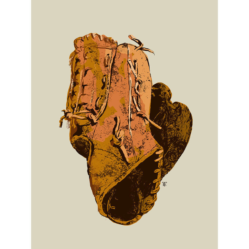 old baseball glove art print